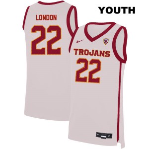 Youth Drake London White USC #22 College Jersey