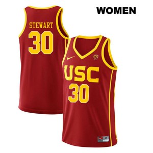 Women Elijah Stewart Red Trojans #30 University Jerseys