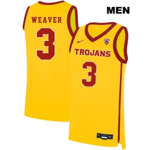 Men's Elijah Weaver Yellow USC Trojans #3 NCAA Jerseys