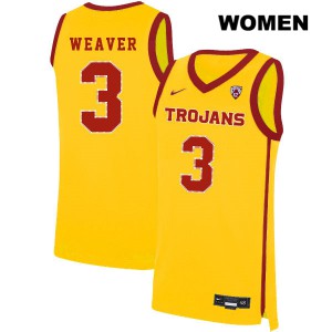 Women Elijah Weaver Yellow USC Trojans #3 NCAA Jersey