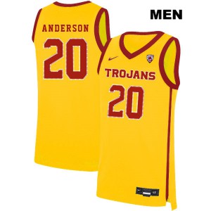 Men's Ethan Anderson Yellow USC #20 Player Jersey
