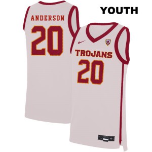 Youth Ethan Anderson White USC #20 Player Jersey