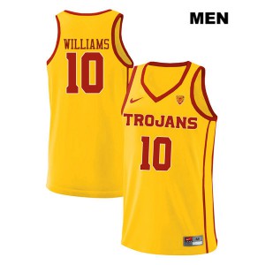 Men Gus Williams Yellow Trojans #10 style2 Stitch Jerseys