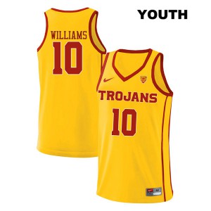 Youth Gus Williams Yellow USC #10 style2 Player Jersey