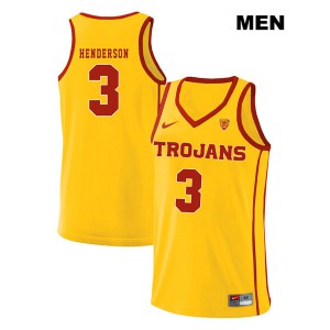 Mens Harrison Henderson Yellow USC Trojans #3 style2 Embroidery Jersey