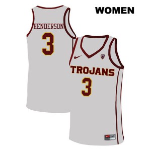 Women Harrison Henderson White Trojans #3 High School Jerseys