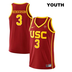 Youth Harrison Henderson Red USC #3 College Jersey