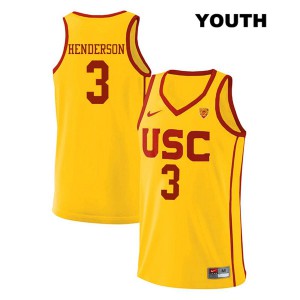 Youth Harrison Henderson Yellow USC #3 Stitched Jersey