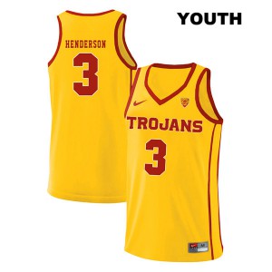 Youth Harrison Henderson Yellow Trojans #3 style2 NCAA Jerseys