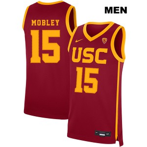 Men Isaiah Mobley Red Trojans #15 Basketball Jerseys