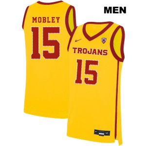Men's Isaiah Mobley Yellow USC #15 Basketball Jerseys