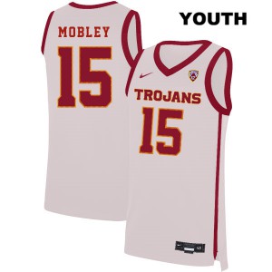 Youth Isaiah Mobley White USC #15 Stitch Jerseys