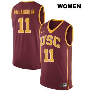 Women's Jordan McLaughlin Darkred USC Trojans #11 NCAA Jerseys