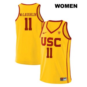 Womens Jordan McLaughlin Yellow USC Trojans #11 Stitched Jerseys