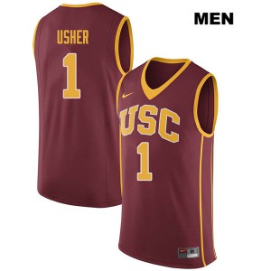 Mens Jordan Usher Darkred USC Trojans #1 College Jersey