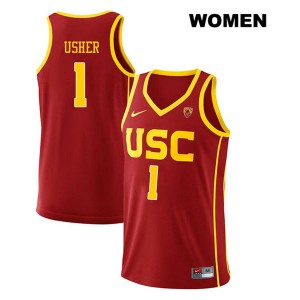 Womens Jordan Usher Red USC #1 NCAA Jerseys