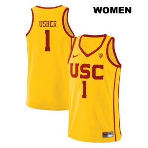 Women's Jordan Usher Yellow Trojans #1 Player Jerseys