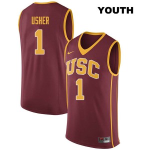 Youth Jordan Usher Darkred USC #1 Player Jersey