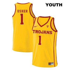 Youth Jordan Usher Yellow Trojans #1 style2 NCAA Jerseys