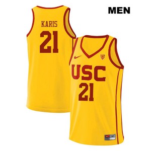 Mens Kurt Karis Yellow USC #21 Stitched Jersey