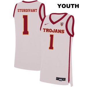 Youth Kyle Sturdivant White Trojans #1 Official Jerseys