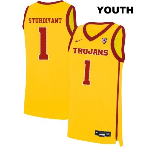 Youth Kyle Sturdivant Yellow Trojans #1 Official Jerseys