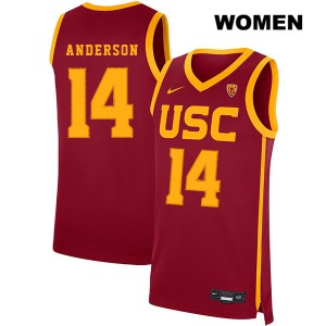 Womens McKay Anderson Red USC #14 Embroidery Jersey