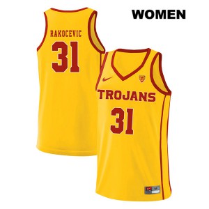 Women's Nick Rakocevic Yellow Trojans #31 style2 Player Jerseys