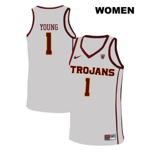 Womens Nick Young White Trojans #1 University Jerseys