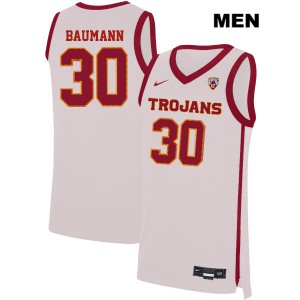 Men Noah Baumann White USC #30 High School Jerseys