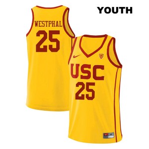 Youth Paul Westphal Yellow USC Trojans #25 NCAA Jerseys