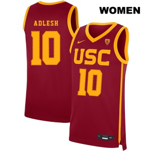 Womens Quinton Adlesh Red USC #10 Stitched Jersey