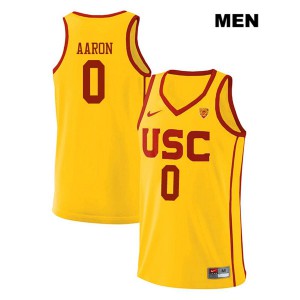 Men Shaqquan Aaron Yellow Trojans #0 Embroidery Jersey
