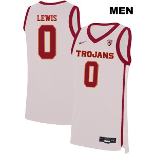 Men's Talin Lewis White Trojans #0 Alumni Jersey