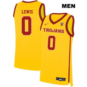 Mens Talin Lewis Yellow USC #0 Player Jersey