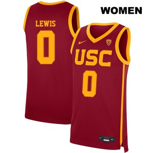 Women's Talin Lewis Red USC Trojans #0 Embroidery Jersey