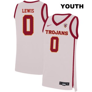 Youth Talin Lewis White Trojans #0 Stitched Jersey