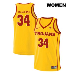 Women Victor Uyaelunmo Yellow USC #34 style2 NCAA Jersey
