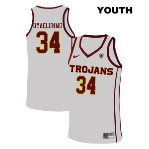 Youth Victor Uyaelunmo White Trojans #34 High School Jerseys