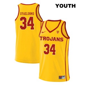 Youth Victor Uyaelunmo Yellow Trojans #34 style2 Basketball Jerseys