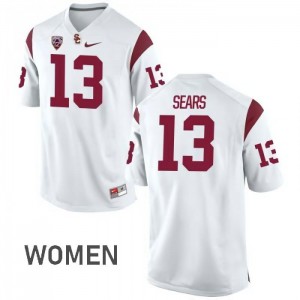 Womens Jack Sears White Trojans #13 NCAA Jersey