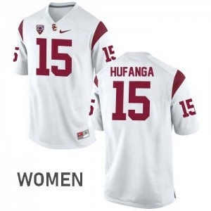 Womens Talanoa Hufanga White USC #15 Player Jerseys