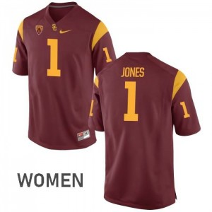 Womens Jack Jones Cardinal USC Trojans #1 Stitch Jersey
