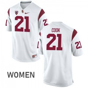 Women Jamel Cook White USC #21 Alumni Jerseys