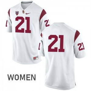 Womens Jamel Cook White USC #21 No Name Stitched Jerseys