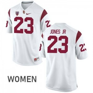 Women's Velus Jones Jr White USC Trojans #23 College Jersey