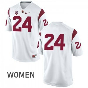 Women's Jake Russell White USC #24 No Name Official Jerseys