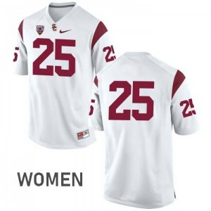 Women's Ronald Jones II White USC #25 No Name College Jerseys
