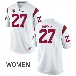 Women Ajene Harris White Trojans #27 NCAA Jersey