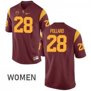Women's C.J. Pollard Cardinal Trojans #28 Stitched Jerseys
